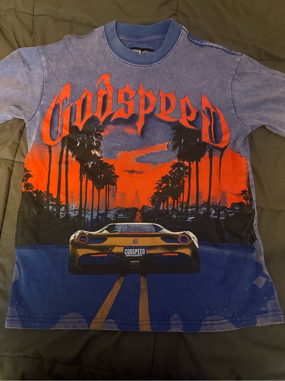 Godspeed Graphic Tee in purple and red